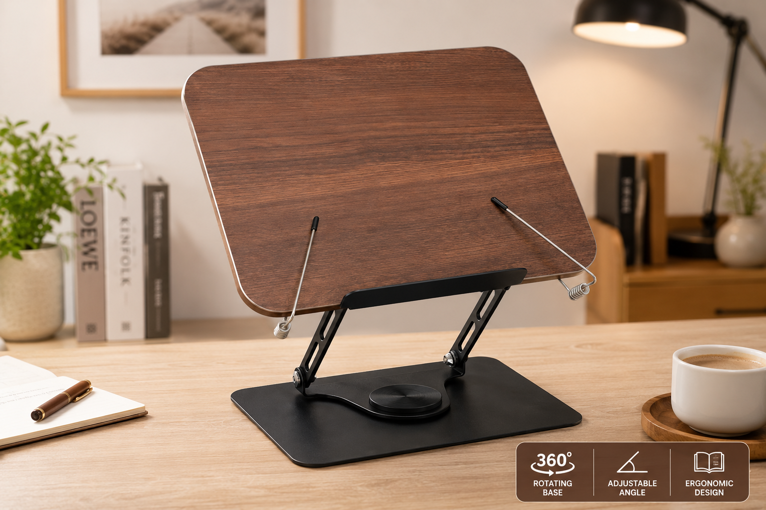 360° Rotating Adjustable Book Stand – Ergonomic Reading, Tablet & Display Holder | CASHX Vault