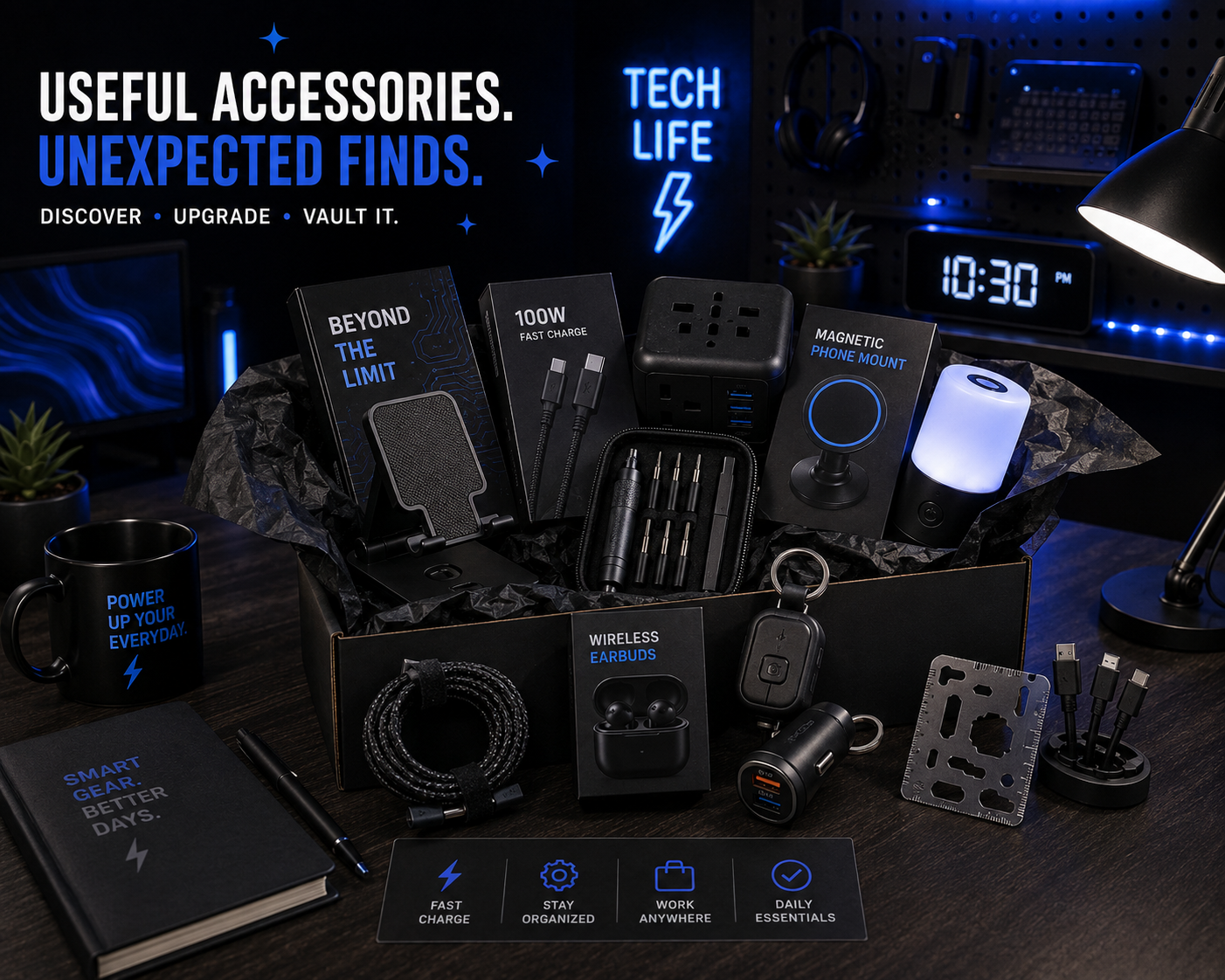 Tech Accessories Mystery Box – Useful Gadgets, Smart Finds & Everyday Tech | CASHX Vaul