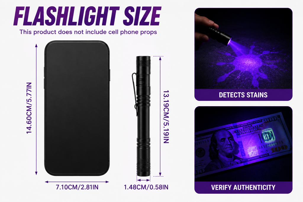 CASHX UV Inspection Pen Light – Portable UV Flashlight for Collectibles, Currency, Thrift Finds & More