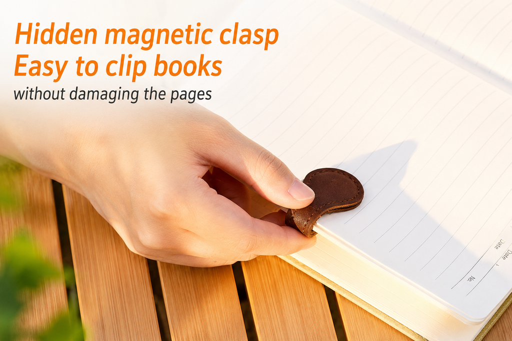 Magnetic Leather Bookmarks – Reusable Page Markers for Books, Journals & Planners | CASHX Vault**